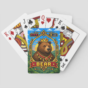 Bär Retro 8-Bit Pixel Art Spielkarten