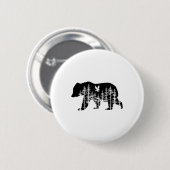 Bär Retro Wald Bäume Outdoor Wildtiere Camping Button (Vorne & Hinten)