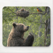 Bär rettet ein Baby-Rotkehlchen Mousepad (Vorne)