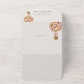 Bär, rosa Balloons, Heißluftballon, Babydusche All In One Einladung (Außenbereich)