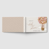 Bär, rosa Balloons, Heißluftballon, Babydusche Gästebuch (Voll)