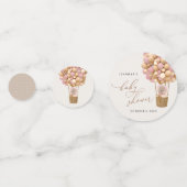 Bär, rosa Balloons, Heißluftballon, Babydusche Konfetti (Rückseiten)