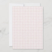 Bär Rosa Gingham Mädchen Baby Shower Einladung (Rückseite)