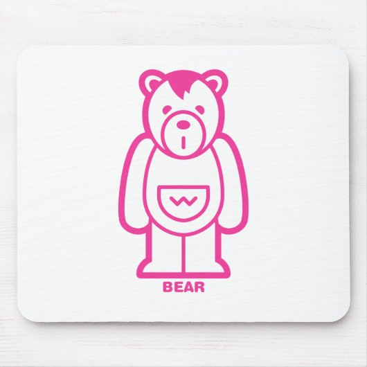 Bär (rosa) mousepad (Vorne)