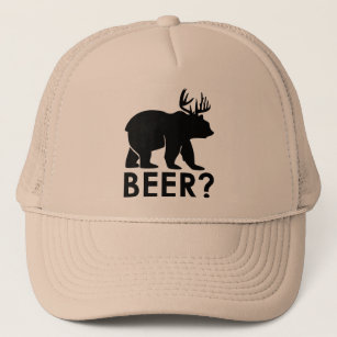 Bär + Rotwild = Bier? Fernlastfahrerhut Truckerkappe