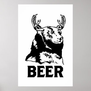 Bär + Rotwild = Bier Poster