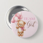 Bär runder Stift für Geschlecht-Reveal-Team Mädche Button (Vorne & Hinten)