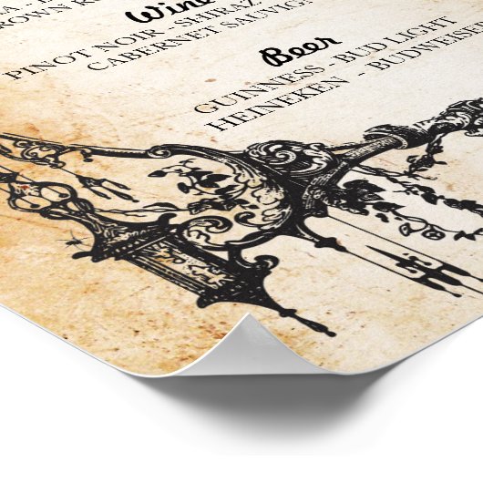 Bar Rustikales Gotisches Halloween-Begrüßungsempfa Poster (Ecke)