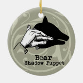 Bär Schatten Puppen Hand Vintage Keramikornament (Hinten)