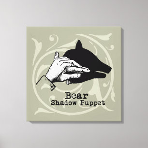 Bär Schatten Puppen Hand Vintage Leinwanddruck