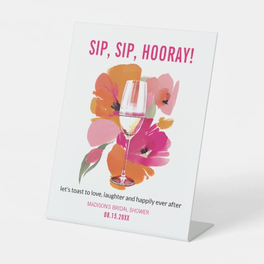 Bar Schildern Blumenwein Sip Hooray Sockelschild (Vorderseite)