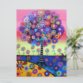 Bar-Schläger Mitzvah BAUM der LEBEN-Einladungen Einladung (Stehend Vorderseite)