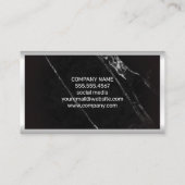 Bar | Schwarzer Marmor Visitenkarte (Rückseite)