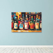 "Bar Shelf Bottle Collection" (Stil 2) Leinwanddruck (Insitu (Holzboden))