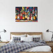 "Bar Shelf Bottle Collection" (Stil 3) Leinwanddruck (Insitu (Schlafzimmer))