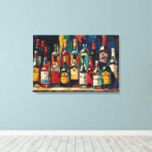 "Bar Shelf Bottle Collection" (Stil 3) Leinwanddruck (Insitu (Holzboden))