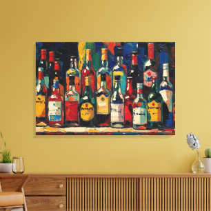 "Bar Shelf Bottle Collection" (Stil 3) Leinwanddruck