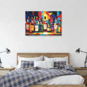 "Bar Shelf Bottle Collection" (Stil 4) Leinwanddruck (Insitu (Schlafzimmer))