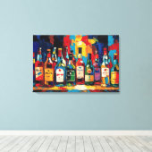"Bar Shelf Bottle Collection" (Stil 4) Leinwanddruck (Insitu (Holzboden))