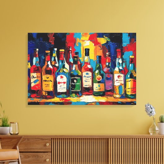 "Bar Shelf Bottle Collection" (Stil 4) Leinwanddruck (Insitu (Wohnzimmer))