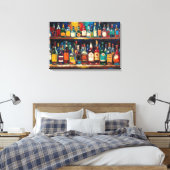 "Bar Shelf Bottle Collection" (Stil 5) Leinwanddruck (Insitu (Schlafzimmer))