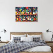 "Bar Shelf Bottle Collection" (Stil 7) Leinwanddruck (Insitu (Schlafzimmer))