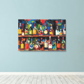 "Bar Shelf Bottle Collection" (Stil 7) Leinwanddruck (Insitu (Holzboden))