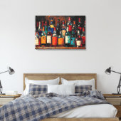 "Bar Shelf Bottle Collection" (Stil 8) Leinwanddruck (Insitu (Schlafzimmer))
