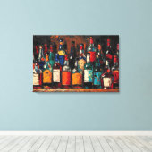 "Bar Shelf Bottle Collection" (Stil 8) Leinwanddruck (Insitu (Holzboden))