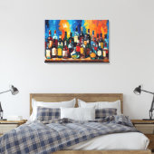 "Bar Shelf Bottle Collection" (Stil 9) Leinwanddruck (Insitu (Schlafzimmer))