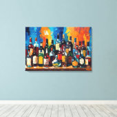 "Bar Shelf Bottle Collection" (Stil 9) Leinwanddruck (Insitu (Holzboden))