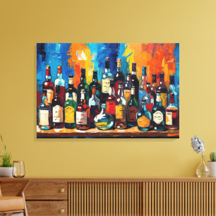 "Bar Shelf Bottle Collection" (Stil 9) Leinwanddruck