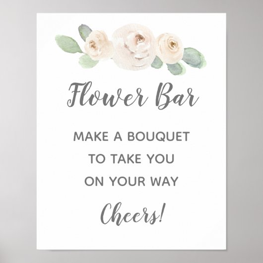 Bar Sign Brautparty Blume Poster (Vorne)