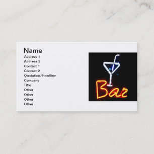 Bar Sign Business Card Visitenkarte