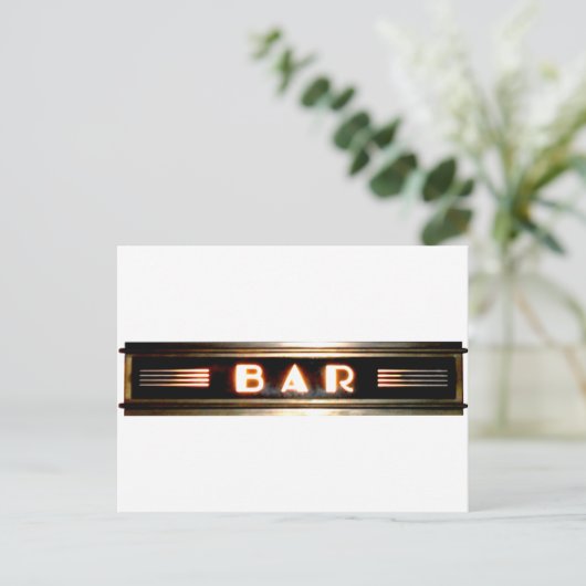 Bar Sign Postkarte (Stehend Vorderseite)
