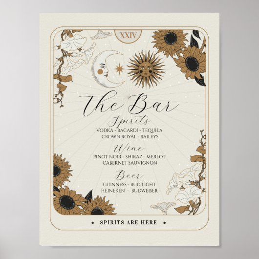 Bar Sign Tarot Schildkröte Hochzeitsempfang Hallow Poster (Vorne)