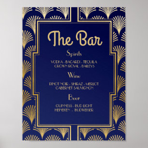 Bar Sign Wedding Reception 1920er Jahre Art Deco Poster