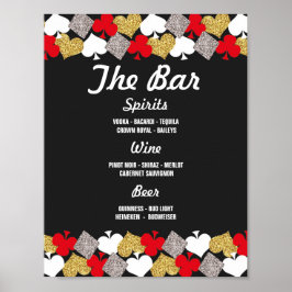 Bar Sign Wedding Reception Vegas Casino Glitzer Poster