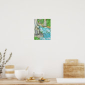 Bär sitzt an einem Bach Poster (Küche)