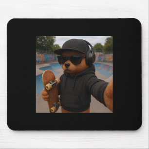 Bär Skateboarding Selfie Lustige Jungen Kinder Ska Mousepad