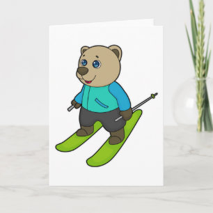 Bär Skifahrer Ski Karte