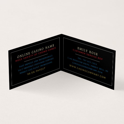 Bar Slot Machine, Casino Manager im Detail Visitenkarten (Innenseite)