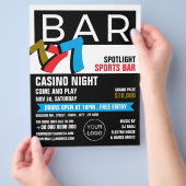 Bar Slot Machine, Casino Night, Gaming Industry Flyer (Hand)