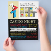 Bar Slot Machine, Casino Night, Gaming Industry Flyer (Hand)