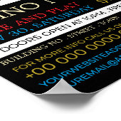 Bar Slot Machine, Casino Night, Gaming Industry Poster (Ecke)