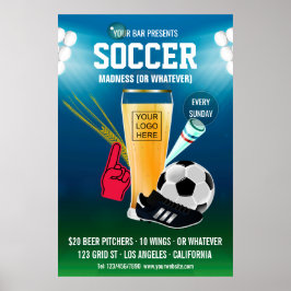 Bar Soccer Event Logo hinzufügen Poster