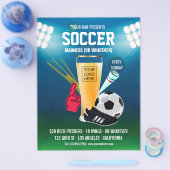 Bar Soccer Event Menu hinzufügen Logo und Foto Flyer (Einzeln)