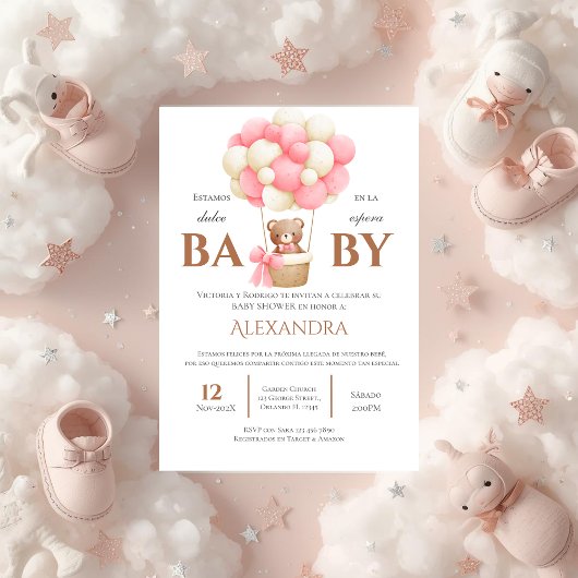 Bär Spanische Babyparty Mädchen Einladung