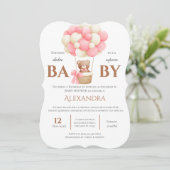 Bär Spanische Babyparty Mädchen Einladung (Stehend Vorderseite)