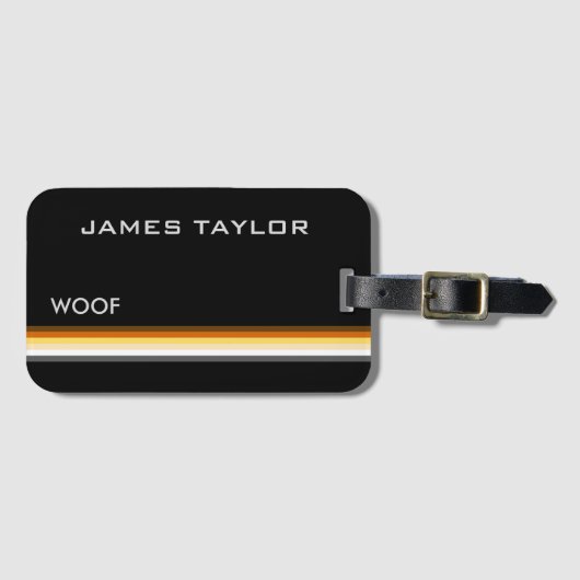 Bär Stolz Flagge Woof Mnogram Gepäckanhänger (Vorderseite (Horizontal))
